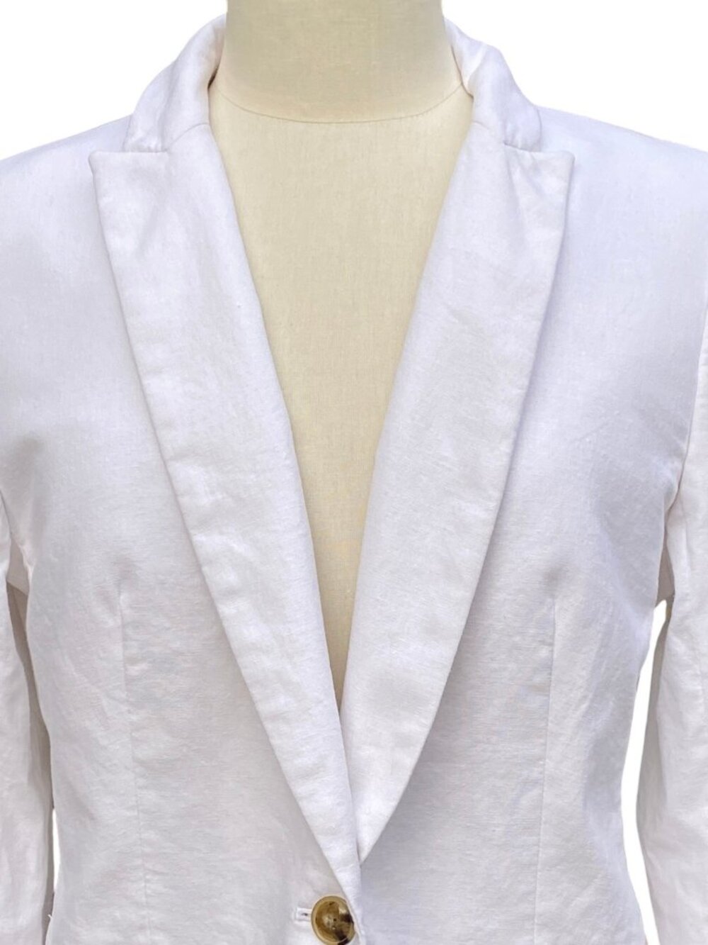 J Crew Factory Linen Cotton Schoolboy Blazer White One Button Coastal Capsule-10 - Picture 2 of 10